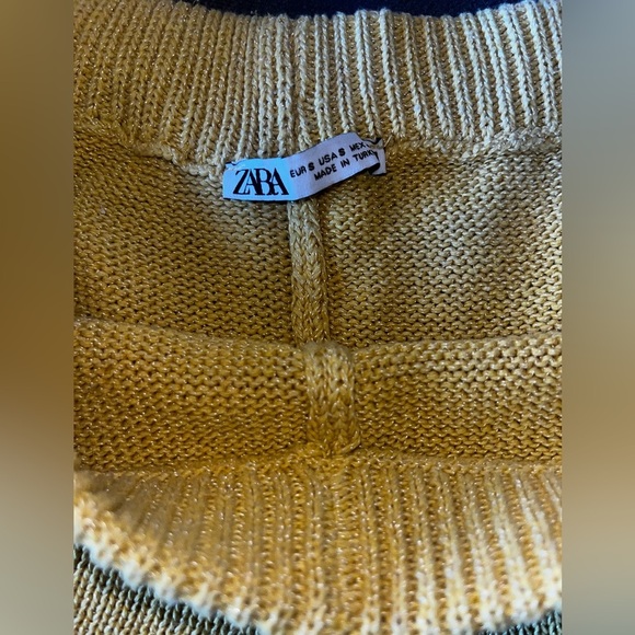 ZARA YELLOW Butter Scalloped Crochet KNIT SHORTS Women’s S Boho Festival Spring - Picture 9 of 15